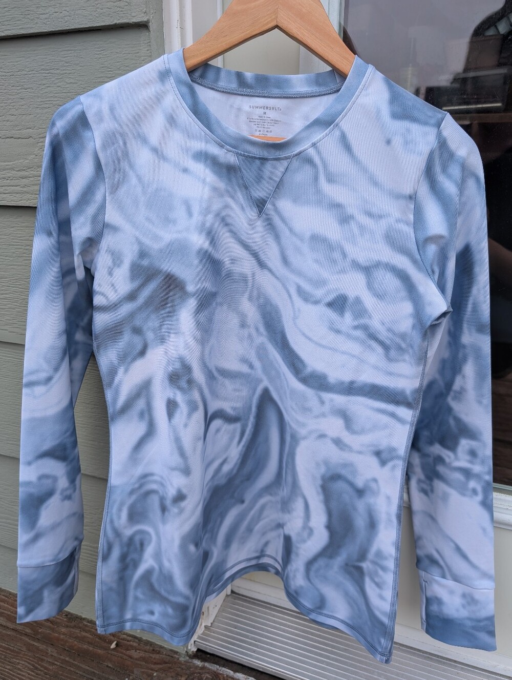 Summersalt Blue/White Marbled Print Top - Medium - Like New